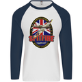 Supermarine Spitfire Flying Legend Mens L/S Baseball T-Shirt White/Navy Blue