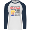 Funny Donald Trump Fathers Day Dad Daddy Mens L/S Baseball T-Shirt White/Navy Blue