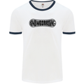 Snowboarding Snow Board Snowboarder Mens Ringer T-Shirt White/Navy Blue