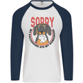 My Dachshund Ate My Homework Funny Dog Mens L/S Baseball T-Shirt White/Navy Blue