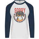 My Dachshund Ate My Homework Funny Dog Mens L/S Baseball T-Shirt White/Navy Blue