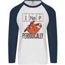 I Nap Funny Periodic Table Sloth Geek Sleep Mens L/S Baseball T-Shirt White/Navy Blue