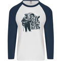 Rock Was Better Before Electric Guitar Music Mens L/S Baseball T-Shirt White/Navy Blue