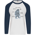The Anatomy of Bigfoot Mens L/S Baseball T-Shirt White/Navy Blue