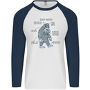 The Anatomy of Bigfoot Mens L/S Baseball T-Shirt White/Navy Blue