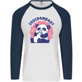 Indepandant Funny Independant Panda Bear Mens L/S Baseball T-Shirt White/Navy Blue