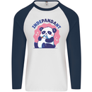 Indepandant Funny Independant Panda Bear Mens L/S Baseball T-Shirt White/Navy Blue