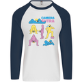 Camera Sutra Photography Photographer Funny Mens L/S Baseball T-Shirt White/Navy Blue