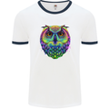 A Colourful Owl Mens Ringer T-Shirt White/Navy Blue