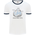 Rocks Aren't Real Funny Conspiracy Theory Mens Ringer T-Shirt White/Navy Blue