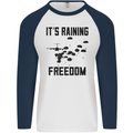 Freedom Parachute Regiment Para 1 2 3 4 10 Mens L/S Baseball T-Shirt White/Navy Blue