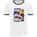 Running Every Mile Cross Country Marathon Runner Mens Ringer T-Shirt White/Navy Blue