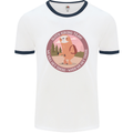 Sloth Hiking Team Funny Trekking Walking Mens Ringer T-Shirt White/Navy Blue