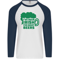 Been Irish for Many Beers St. Patrick's Day Mens L/S Baseball T-Shirt White/Navy Blue