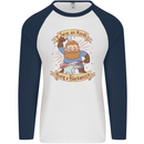 Save an Anvil Bang a Blacksmith Mens L/S Baseball T-Shirt White/Navy Blue