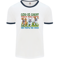 Dogs God is Great Christian Christianity Jesus Mens Ringer T-Shirt White/Navy Blue