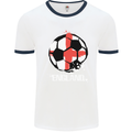 Football England Flag Mens Ringer T-Shirt White/Navy Blue