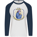 Sloth I'm Not Slow Funny Gaming Gamer Mens L/S Baseball T-Shirt White/Navy Blue