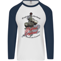 English Brotherhood Mens L/S Baseball T-Shirt White/Navy Blue