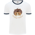 Beagle Bagel Funny Dog Mens Ringer T-Shirt White/Navy Blue