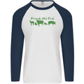 Animals Are Friends Not Food Vegan Mens L/S Baseball T-Shirt White/Navy Blue