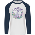 Cowgirl Soul Equestrian Horse Mens L/S Baseball T-Shirt White/Navy Blue