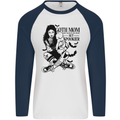 Goth Mum Like a Regular but Spookier Gothic Mens L/S Baseball T-Shirt White/Navy Blue