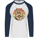 A German Shepherd Dad Mens L/S Baseball T-Shirt White/Navy Blue