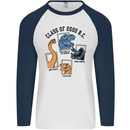 Class of 2000 BC Funny Dinosaur T-Rex Mens L/S Baseball T-Shirt White/Navy Blue