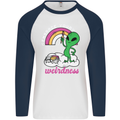 Alien Embrace Your Weirdness Funny LGBT Mens L/S Baseball T-Shirt White/Navy Blue