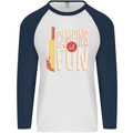 Camping is Fun Funny Murder Halloween Mens L/S Baseball T-Shirt White/Navy Blue