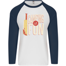 Camping is Fun Funny Murder Halloween Mens L/S Baseball T-Shirt White/Navy Blue