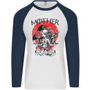 Mother of Dragons GOT Mens L/S Baseball T-Shirt White/Navy Blue