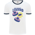 Air Hockey Legend Funny Mens Ringer T-Shirt White/Navy Blue