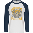 Gone Hunting Then Fishing Funny Hunter Mens L/S Baseball T-Shirt White/Navy Blue