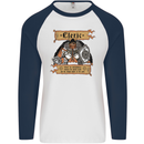 RPG Role Playing Games Cleric Dragons Mens L/S Baseball T-Shirt White/Navy Blue