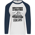 Brother & Brother Friends for Life Funny Mens L/S Baseball T-Shirt White/Navy Blue