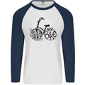 I Love to Ride My Bike Cycling Funny Mens L/S Baseball T-Shirt White/Navy Blue