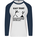 Gay Test Funny LGBT Mens L/S Baseball T-Shirt White/Navy Blue