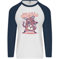A Rat Born To Be a Unicorn Funny Mens L/S Baseball T-Shirt White/Navy Blue