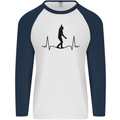 Tightrope Walking Walker Funambulism Mens L/S Baseball T-Shirt White/Navy Blue