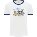 White Water Rafting Paddle On Whitewater Mens Ringer T-Shirt White/Navy Blue