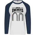 Arch Enemies Funny Architect Builder Mens L/S Baseball T-Shirt White/Navy Blue