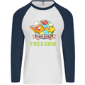 Education Is Freedom Teaching Teacher Mens L/S Baseball T-Shirt White/Navy Blue