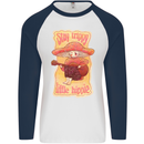 Stay Trippy Little Hippy Magic Mushroom LSD Mens L/S Baseball T-Shirt White/Navy Blue