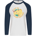 Save the Cuhbby Unicorns Funny Rhino Mens L/S Baseball T-Shirt White/Navy Blue