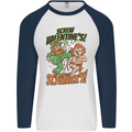 Screw Valentine's Day Funny St. Patrick's Mens L/S Baseball T-Shirt White/Navy Blue