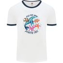 Plastic Free Climate Change Octopus Seal Fish Mens Ringer T-Shirt White/Navy Blue