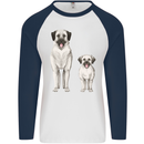 Anatolian Shepherd Dog and Puppy Mens L/S Baseball T-Shirt White/Navy Blue