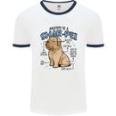 Shar Pei Anatomy Funny Dog Mens Ringer T-Shirt White/Navy Blue